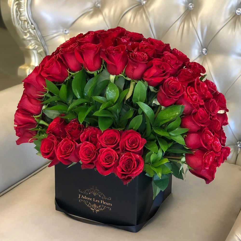 Signature Red Rose Birthday Box - JLF Los Angeles Florist