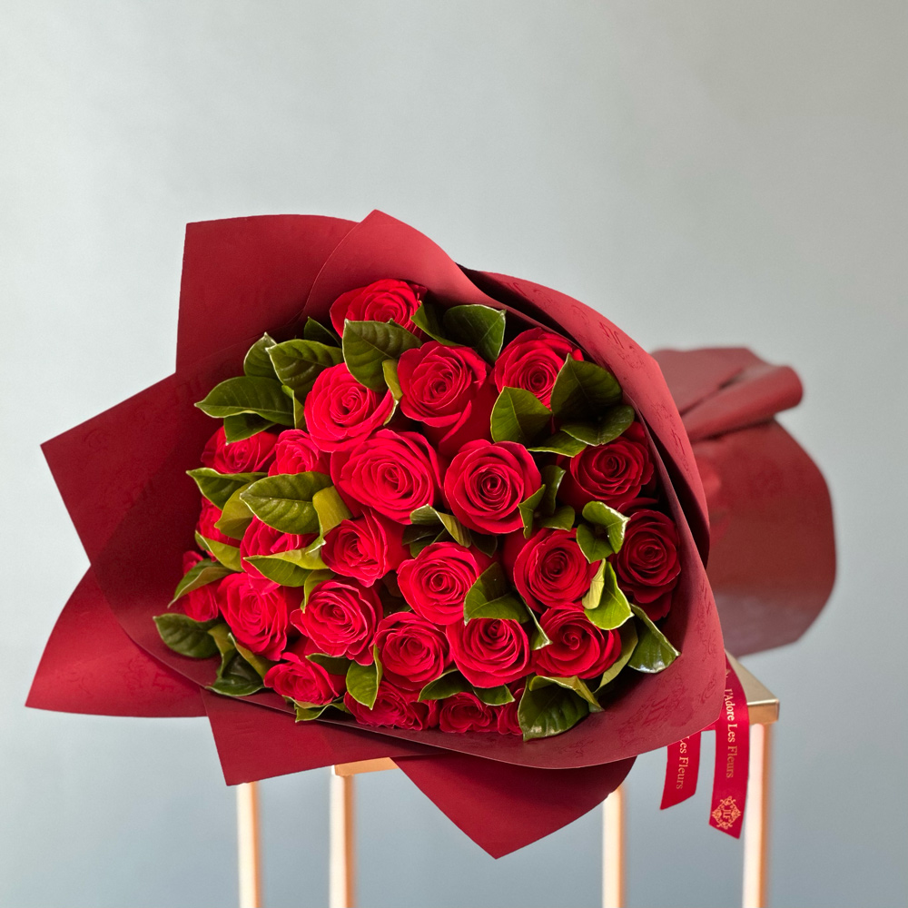 Red Rose Hand-Tied Bouquet - JLF Florist