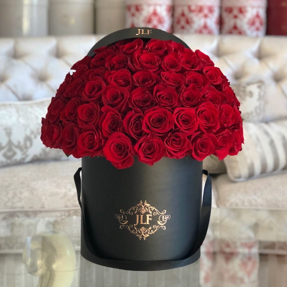 Signature Red Rose Birthday Box - JLF Los Angeles Florist