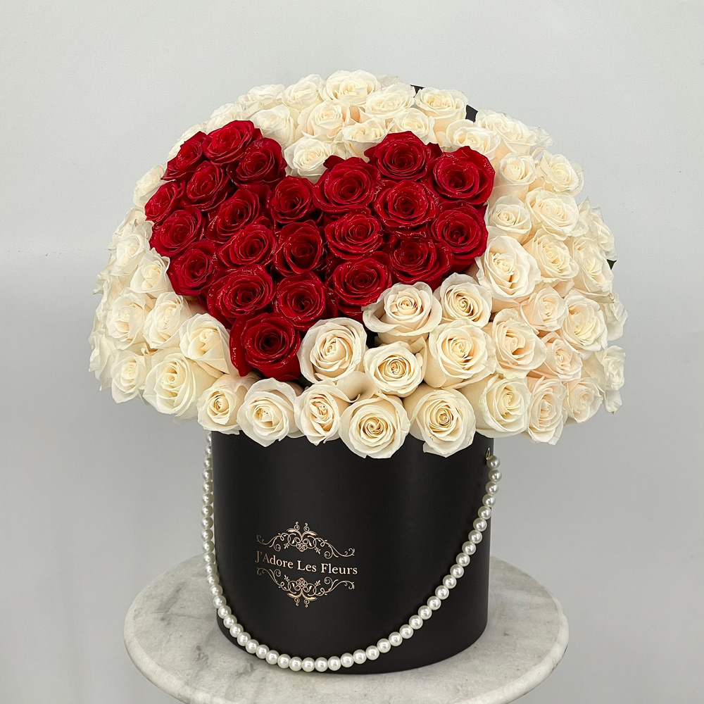 Heart box (red roses in a heart-shaped box) – Los Angeles Florist - Pink  Clover