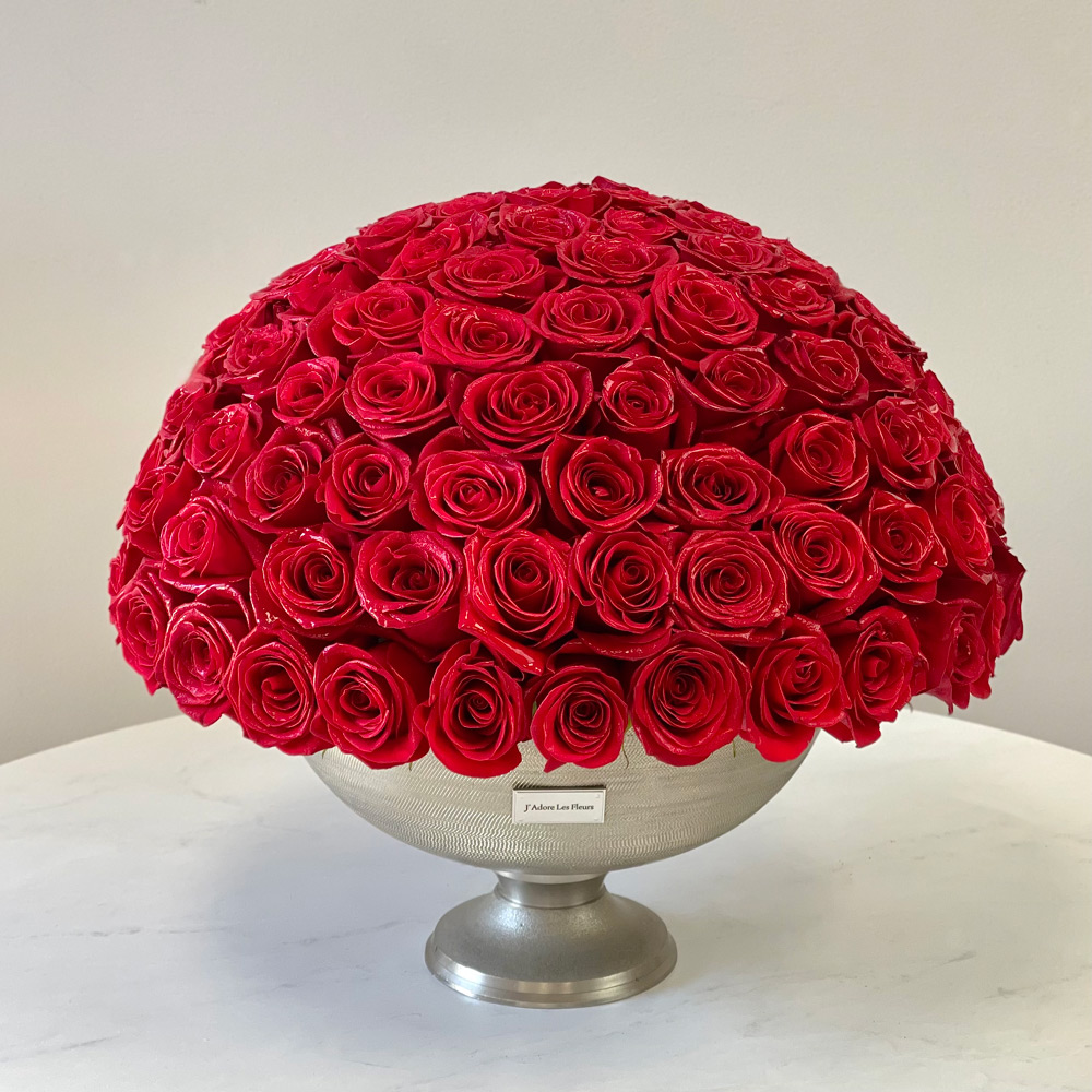 Silver Crown 100 Signature Roses - JLF Los Angeles Florist